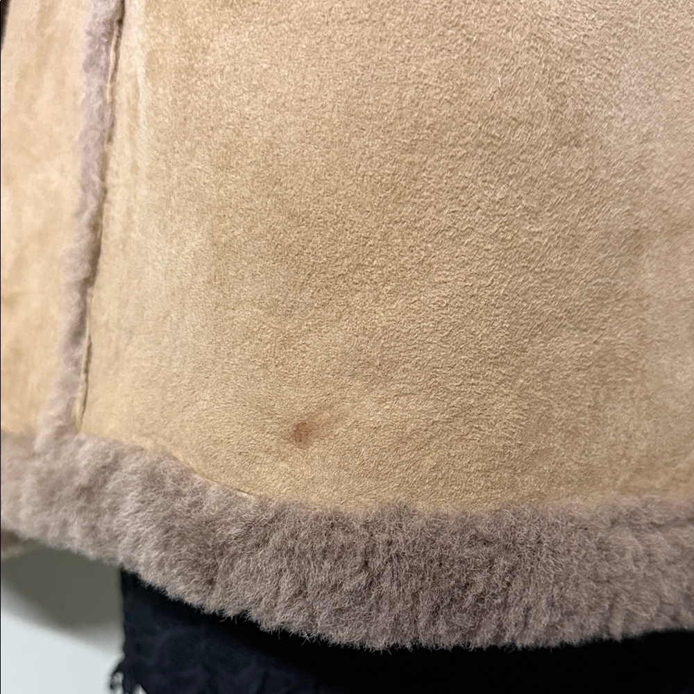 Women's Tan Shearling Jacket - Picture 6 of 14